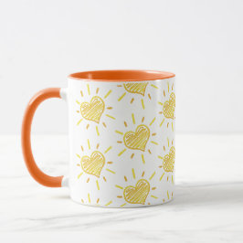 Taza Mágica Two-colour coffee mug with hearts design.