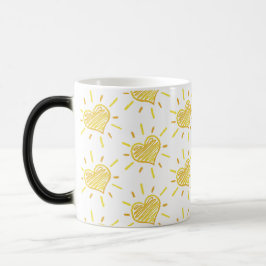 Taza Mágica Two-colour coffee mug with hearts design.