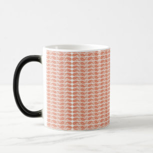 Taza Mágica un fondo blanco con un patrón de círculos
