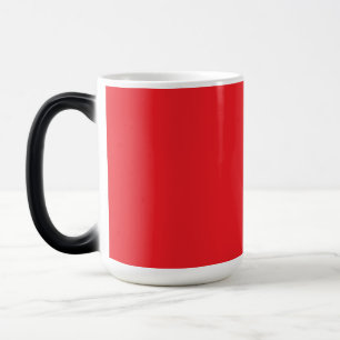 Taza Mágica un fondo rojo con un borde blanco