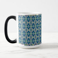 un patrón azul y verde con fondo blanco