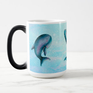 Taza Mágica Una ballena de cola - ballenas color azul