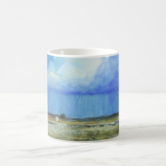 Taza Mágica Una pintura de paisaje perfecta del arte abstracto (Centro)
