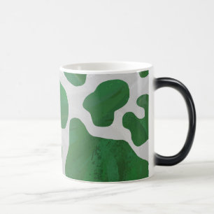 Taza Mágica Vaca Verde y Estampado Blanco