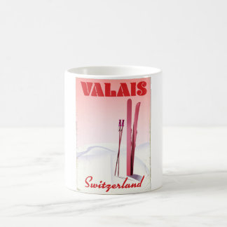 Taza Mágica valais Suiza vintage style ski poster