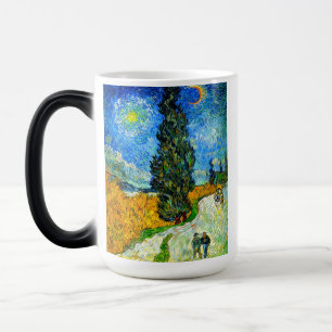 Taza Mágica Van Gogh Road con Cypress y Star