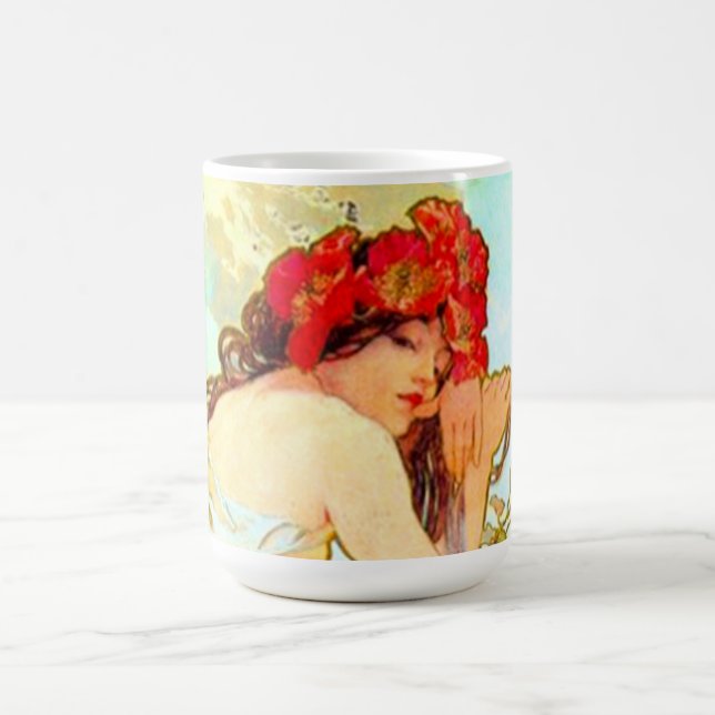 Taza Mágica Verano de Art Nouveau de Alphonse Mucha (Centro)