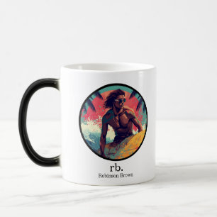 Taza Mágica Vibraciones Modernas de Verano de Surf Nombre Pers