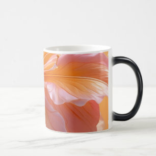 Taza Mágica Vibrante Hibisco Floral Melocotón