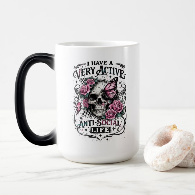 Taza Mágica Vida Antisocial (Con donut)