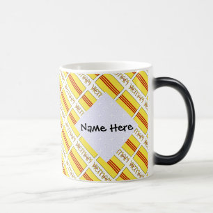 Taza Mágica Vietnam and South Vietnamese Flag Tiled Your Name