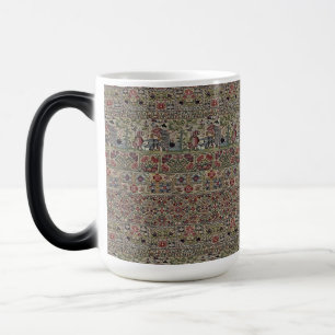 Taza Mágica Vintage British Embroidery Pattern Blue Pink