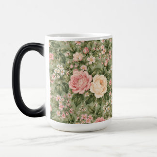Taza Mágica Vintage Cottagecore Rosa Rosa Floral Mágica Morfin