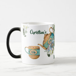 Taza Mágica Vintage Teapot Floral Tarde High Tea Birday