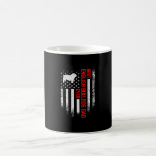 Taza Mágica Vintage USA Bandera Americana Mejor Bulldog Inglés