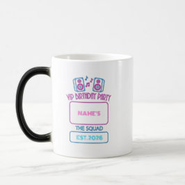 Taza Mágica VIP Birthday Party Neon Squad Personalized Guest N