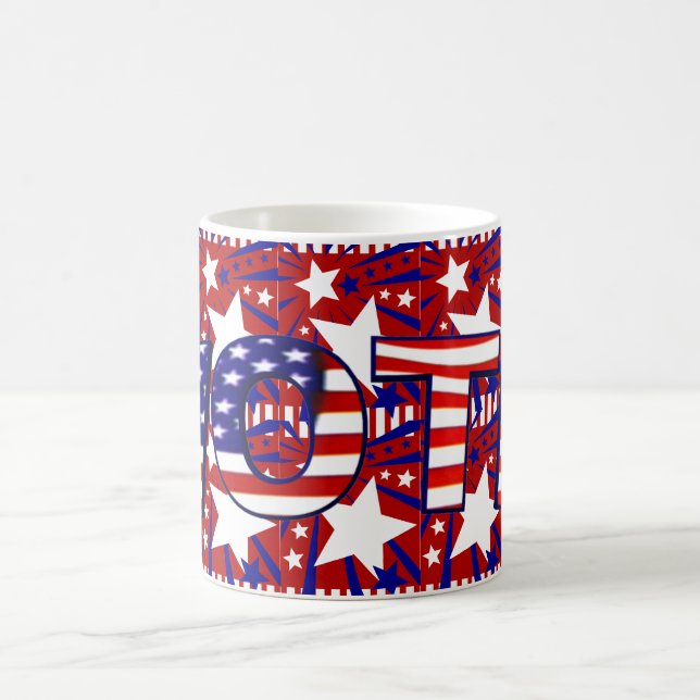 Taza Mágica Votar con estrellas y franjas - (Centro)