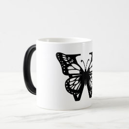 Taza Mágica W Alphabet black butterfly