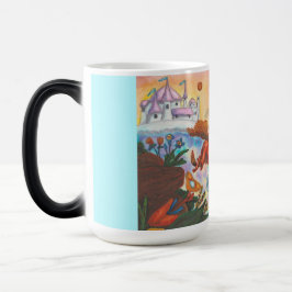 Taza Mágica Watercolor Painting Unicorn Opal Fairy Dragon Fire