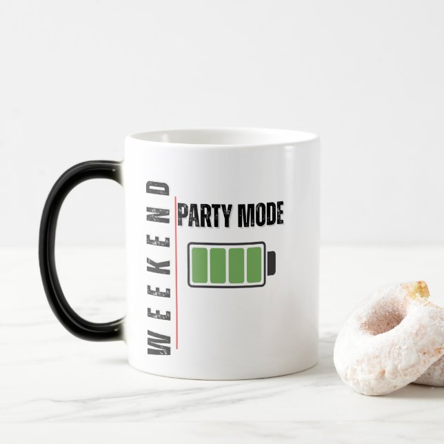 Taza Mágica Weekend Party Mode – Full Battery Energy Design (Con donut)