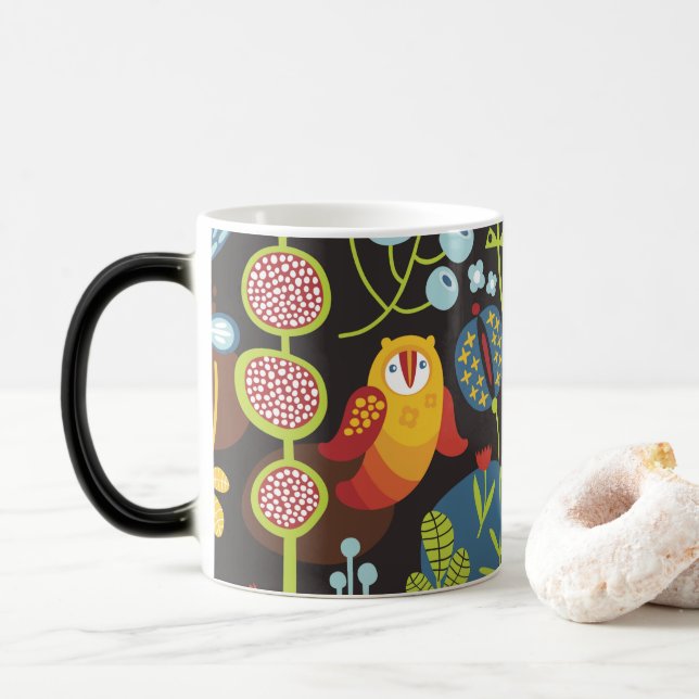 Taza Mágica Whimsical Garden Owl Mug (Con donut)