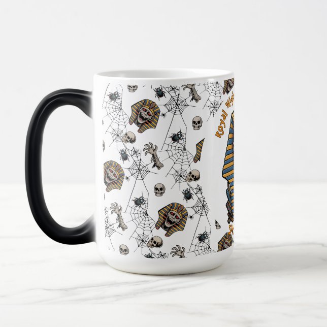 Taza Mágica 🤍 White Pharaoh Mummy Mug 🎃 ☕ 👑 (Izquierda)