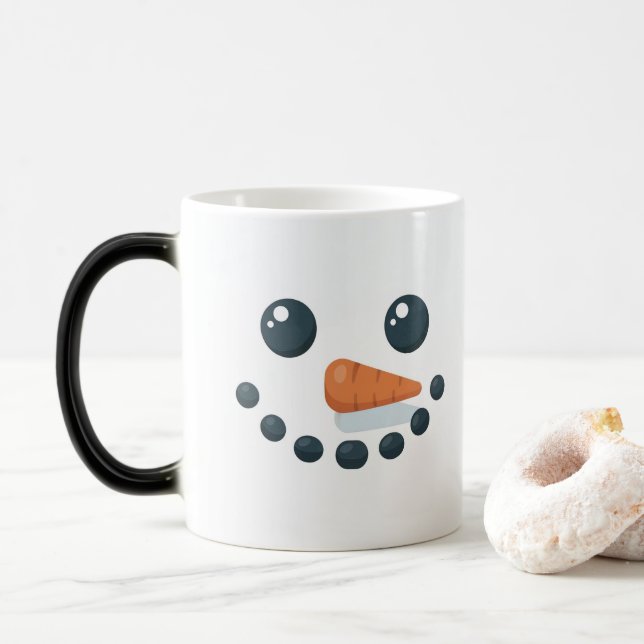 Taza Mágica White Snowman Features Carrot Morphing Mug (Con donut)