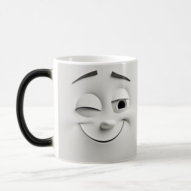 Taza Mágica Winking Cartoon Face 3D (Izquierda)