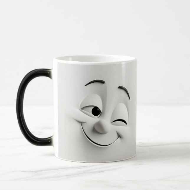 Taza Mágica Winking Cartoon Face 3D (Izquierda)