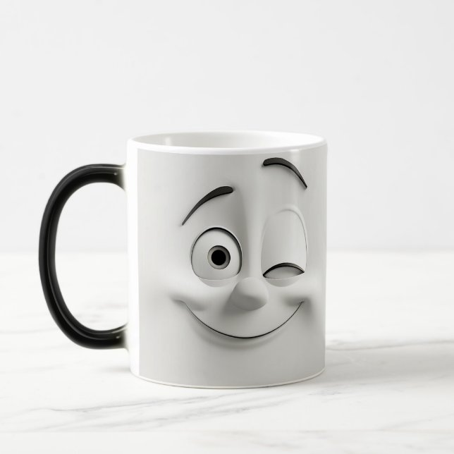 Taza Mágica Winking Cartoon Face 3D (Izquierda)
