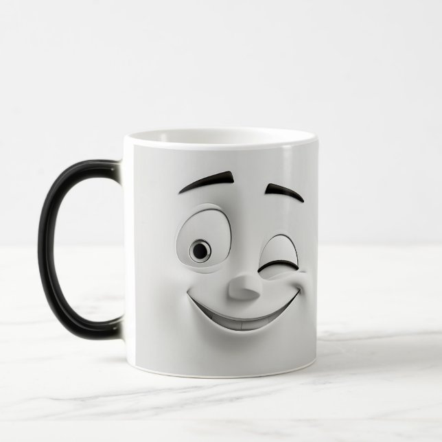 Taza Mágica Winking Cartoon Face 3D (Izquierda)