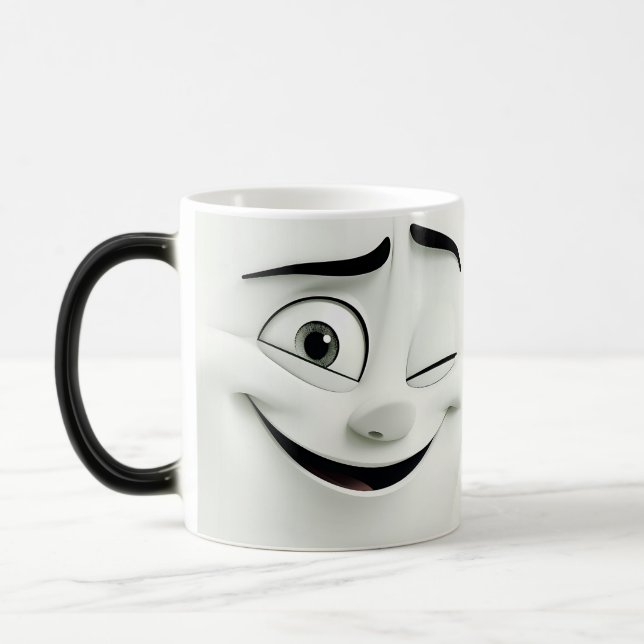 Taza Mágica Winking Cartoon Face 3D (Izquierda)