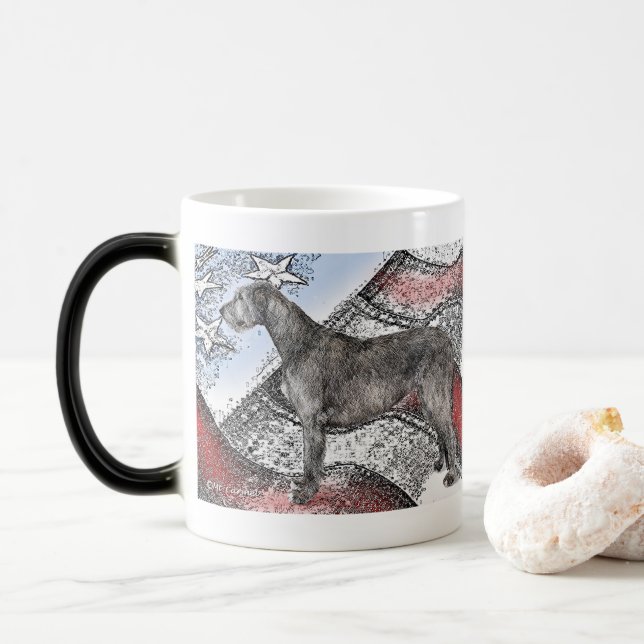 Taza Mágica Wolfhound irlandés patriótico (Con donut)