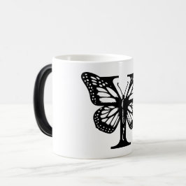 Taza Mágica Y Alphabet black butterfly