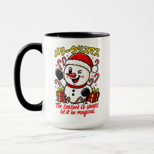 Taza mágica y clásica de Navidad de hombre de niev