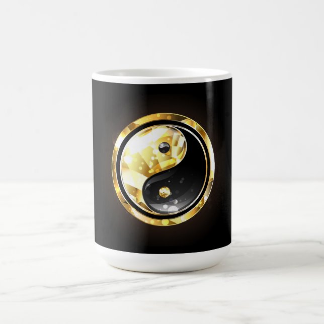 Taza Mágica Yin Yang dorado en negro (Centro)