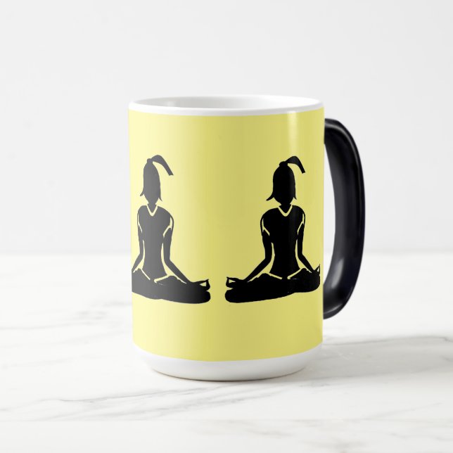 Taza Mágica Yoga Morphing Amarillo (Anverso derecho)