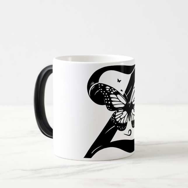 Taza Mágica Z Alphabet black butterfly (Anverso izquierdo)