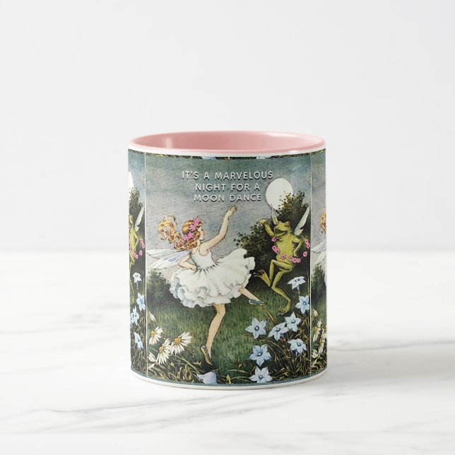 Taza Magical Dancing Fairy and Frog Two-Tone coffee mug (Centro)