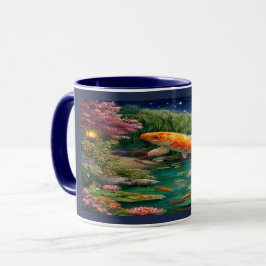 Taza Magical Koi Fish Zen Garden Night Mug