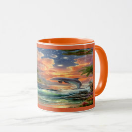 Taza Magical Sunset Dolphin Tropical Ocean Mug