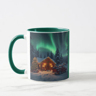 Taza Magical Winter Cabin Christmas