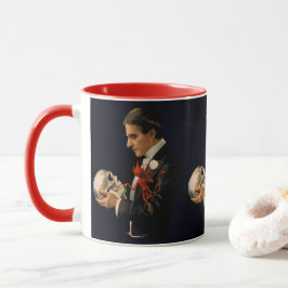 Taza Magician vintage, Thurston sosteniendo un cráneo h