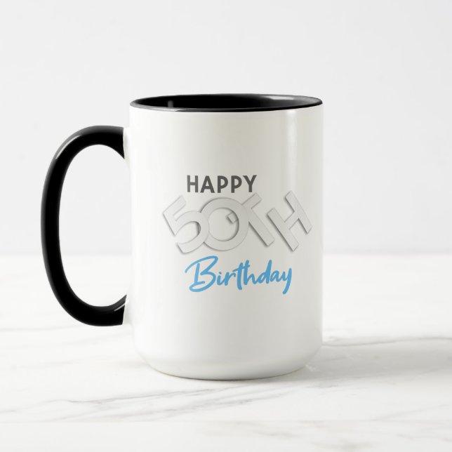 Taza Magnífica tipografía de cumpleaños número 50 (Izquierda)