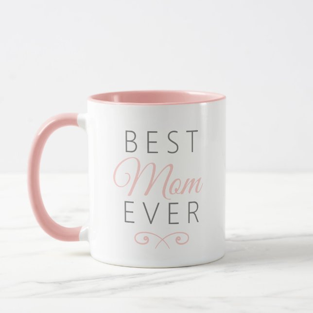 Taza Magnífica tipografía rosa elegante y moderna que e (Izquierda)
