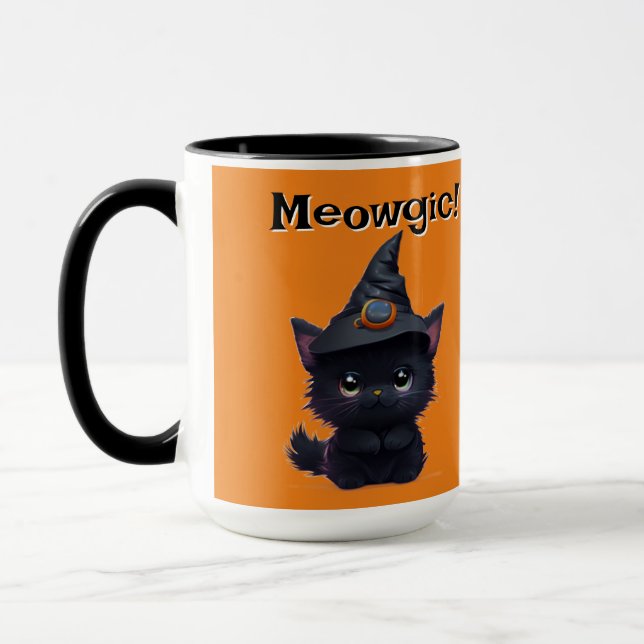 Taza Magnífico gato negro de Halloween (Izquierda)