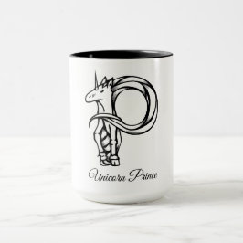 Taza Magnífico Monograma P Personalizado Unicornio Prín