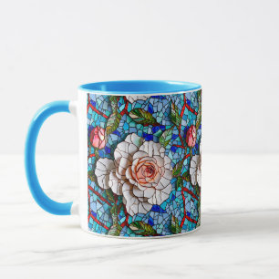 Taza Magnífico patrón de flores de mosaico