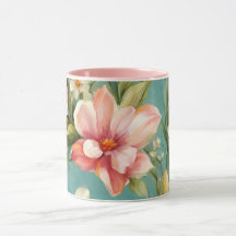 Magnolia rosa y amarilla exquisita con flores blan