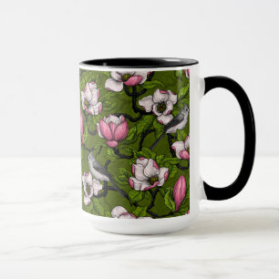 Taza Magnolia y pájaro del titmouse 2